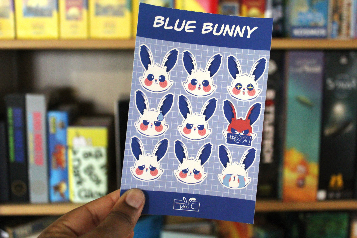 Blue Bunny Emote Sticker Sheet