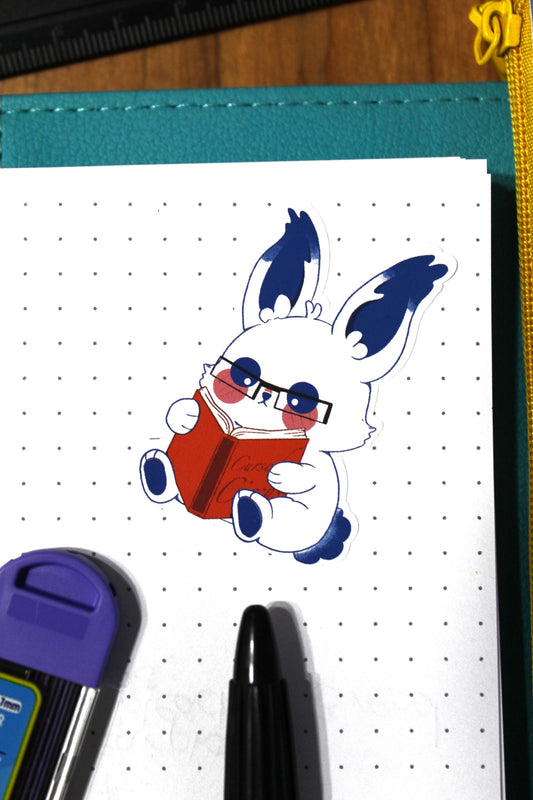 Reading Bunny Sticker