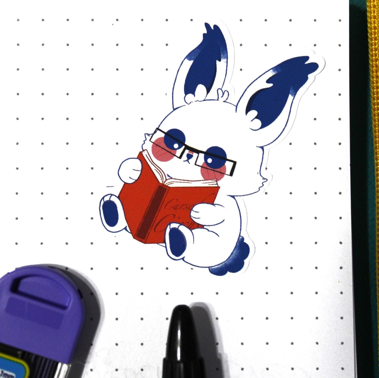 Reading Bunny Sticker